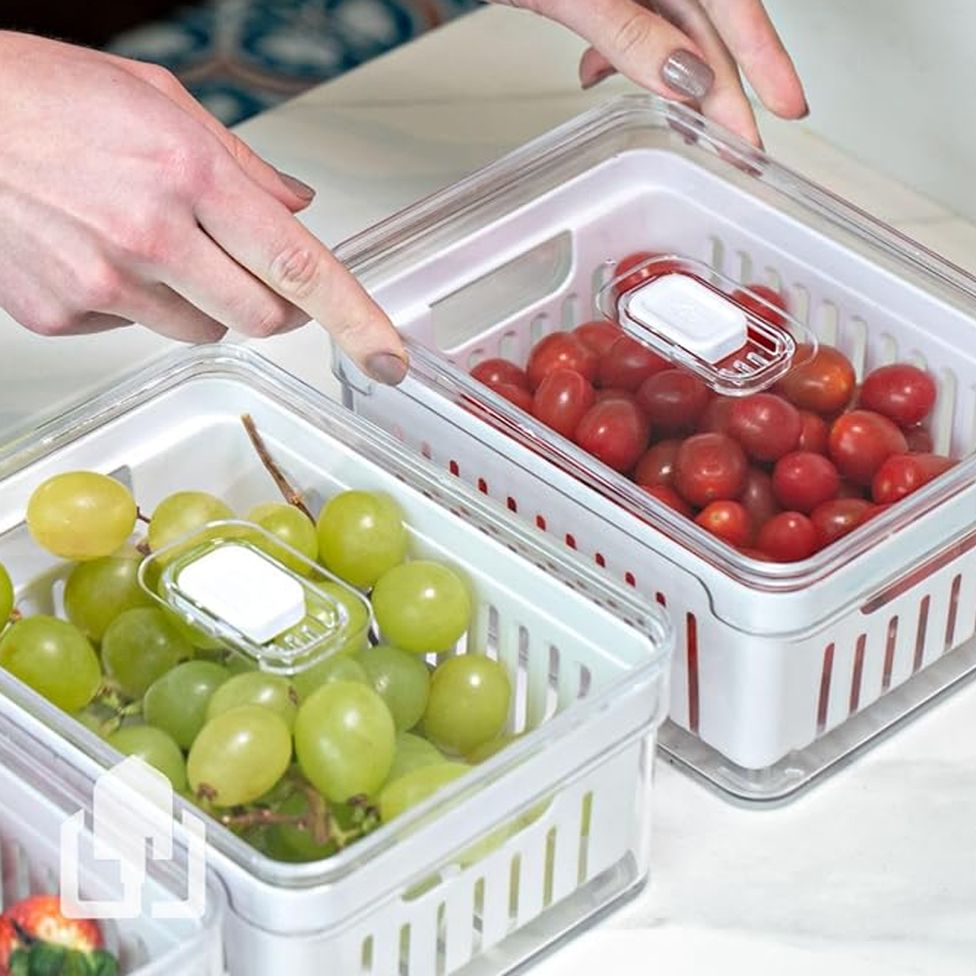 Pote Organizador Clear Fresh para Geladeira com Cesto Drenagem 2