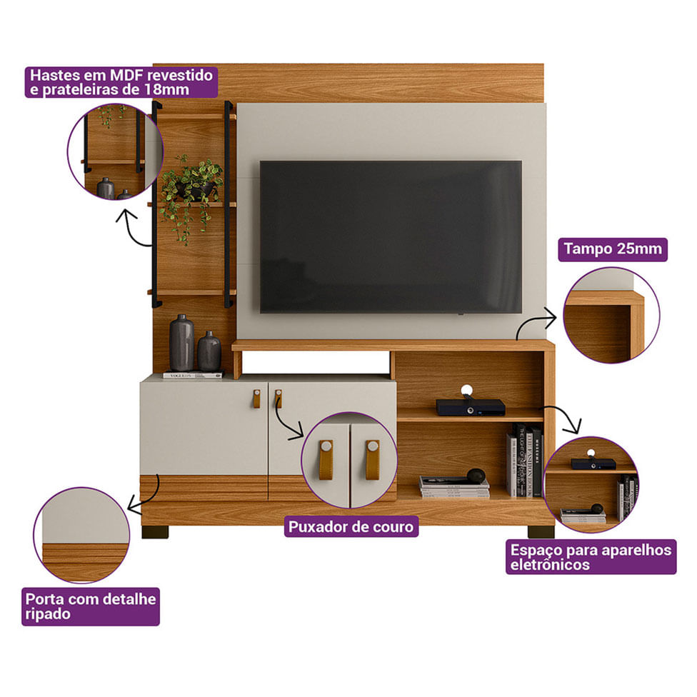 Estante Home Alagoas para TV até 50