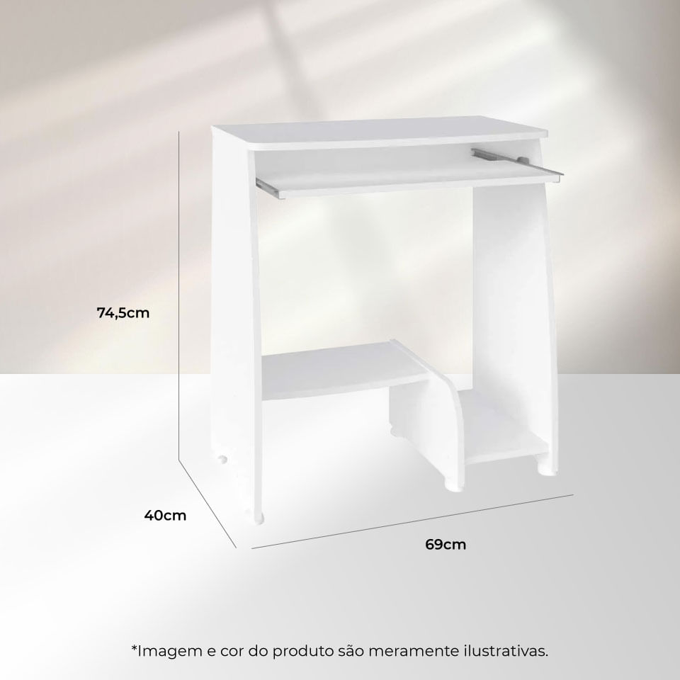 Mesa Escrivaninha para Computador Pixel Branca | Openbox2